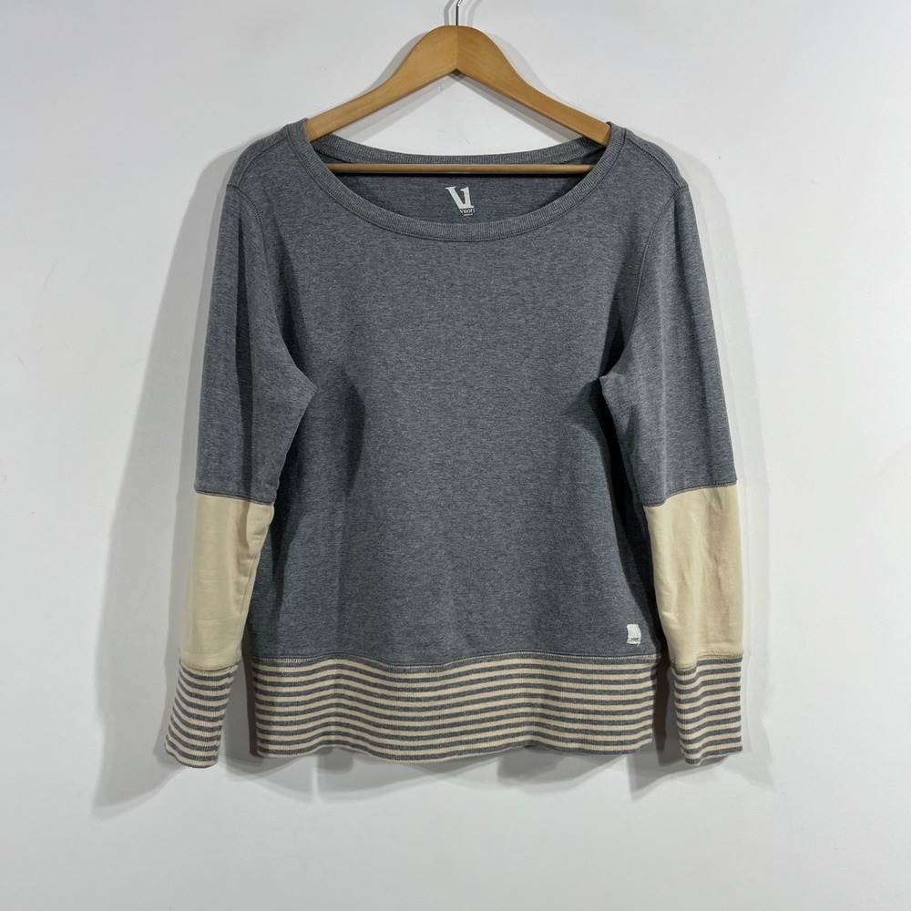 Vuori Athleisure Sporty Colorblock Striped Long Sleeve Sweatshirt Medium Gym